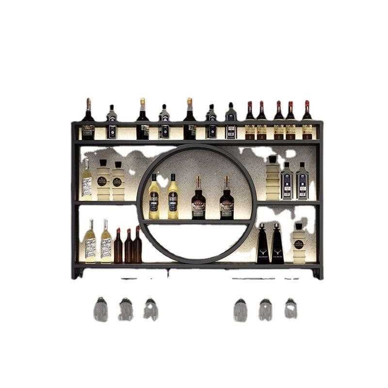 吧台酒柜墙上壁挂式酒架现代客厅新款铁艺酒架简约酒吧红酒架挂墙