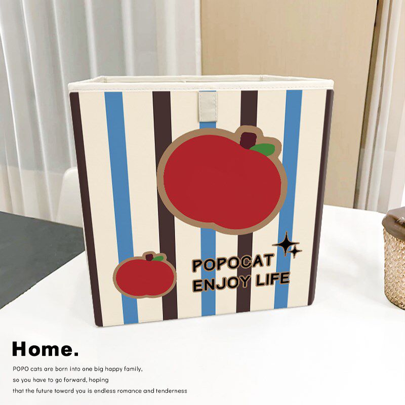 家用衣物收纳箱大容量玩具杂物整理箱储物箱波点狗布艺带盖收纳筐