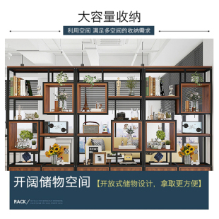办公室屏风隔断柜置物架公司花架展示柜简约客厅隔断墙落地书架