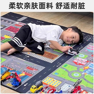 儿童玩具男孩停车场模型车库模拟场景地图城市交通汽车轨道大楼