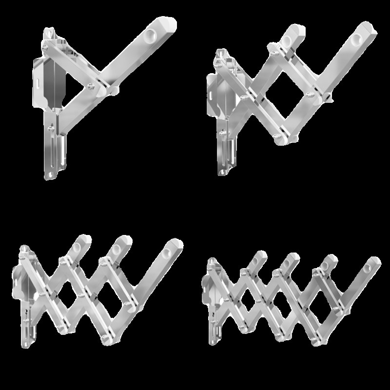 阳台晾衣架支架户外不锈钢伸缩晾衣杆配件侧装推拉晒衣折叠架加厚