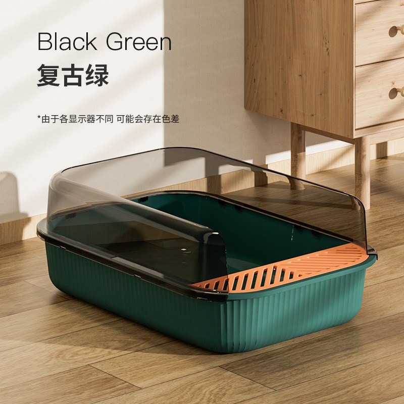 半封闭式猫砂盆特大号防外溅猫厕所猫咪用品猫屎盆猫沙盆批