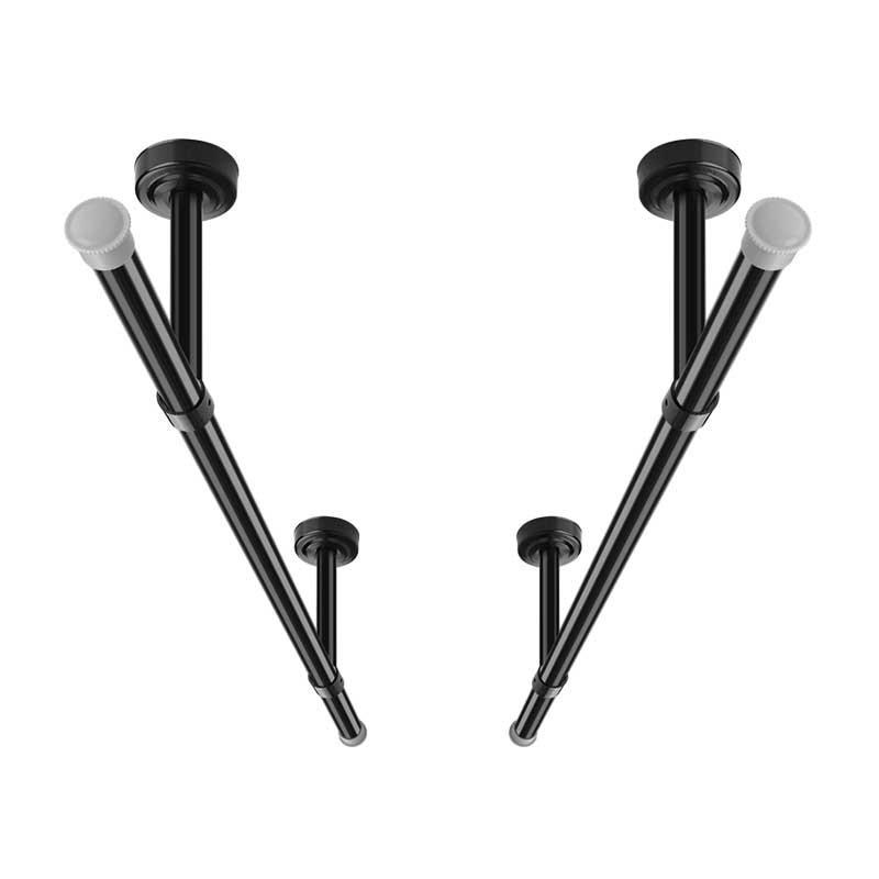 阳台晾衣杆单杆晒晾衣架吊顶家用黑色凉衣架吊挂顶装防风固定式