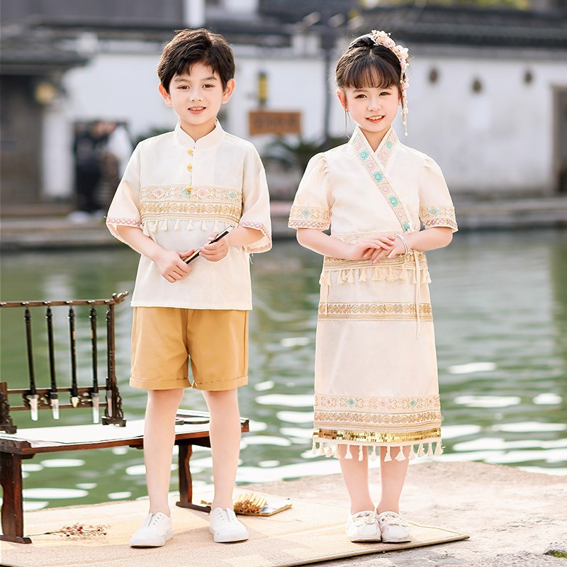 少数民族服装儿童苗族壮族三月三广西幼儿园表演服舞蹈男女节日服