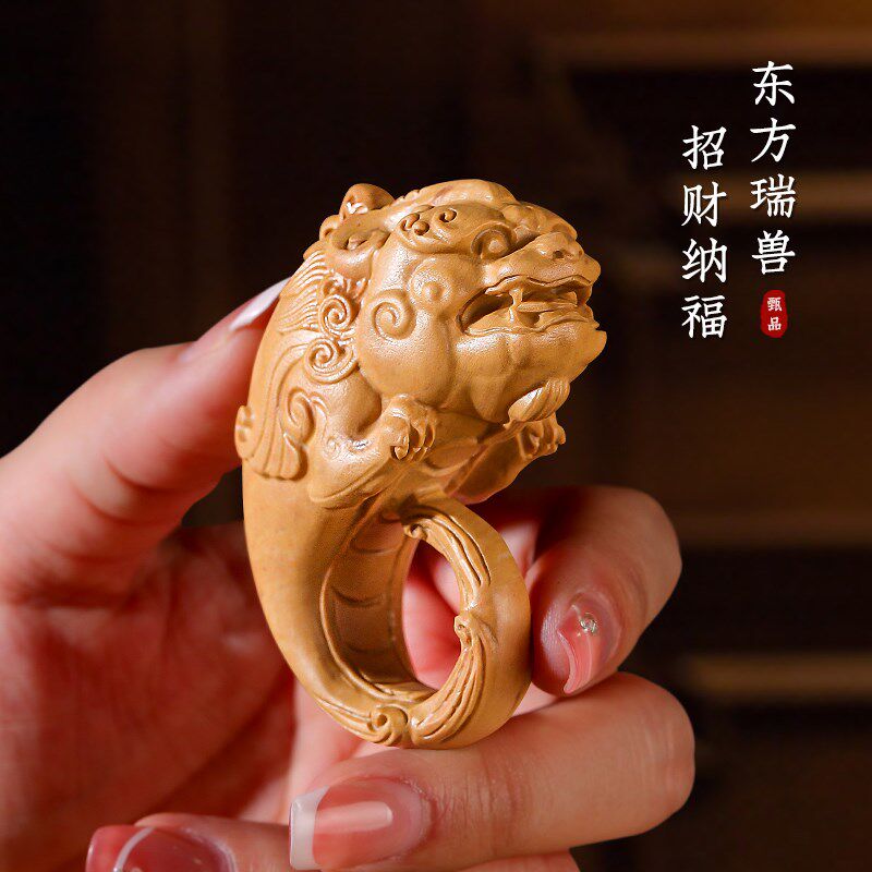 寿山石招财貔貅摆件国风手把件家居客厅桌面装饰品送朋友礼物乔迁