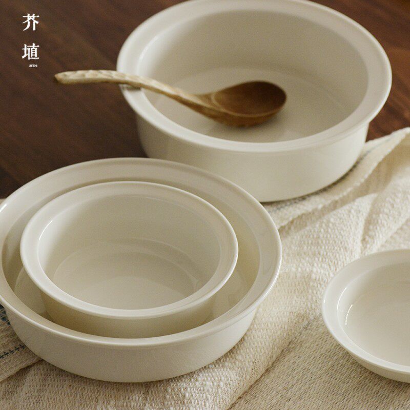 介直 月白钵 l汤盆 烤盘 深汤碗 果盆 陶瓷餐具 / 芥埴