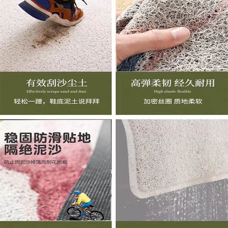 卡通鸭入户门地垫家用门垫踩脚垫进门防滑地毯丝圈刮泥蹭土可定制