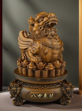 八方来财貔貅摆件可旋转招财皮丘客厅玄关办公室装饰店铺开业礼品