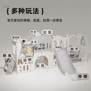 巴顿熊滑梯儿童室内家用宝宝滑滑梯秋千二合一家庭攀爬架玩具组合