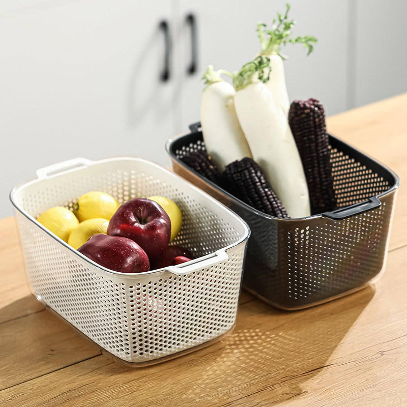 双层洗菜盆沥水篮厨房滤菜篓淘洗菜篮子多功能轻奢家用客厅水果盘,餐饮具,洗菜盆/沥水篮/漏水筛,淘宝优惠券,粉丝福利购,淘宝优惠卷