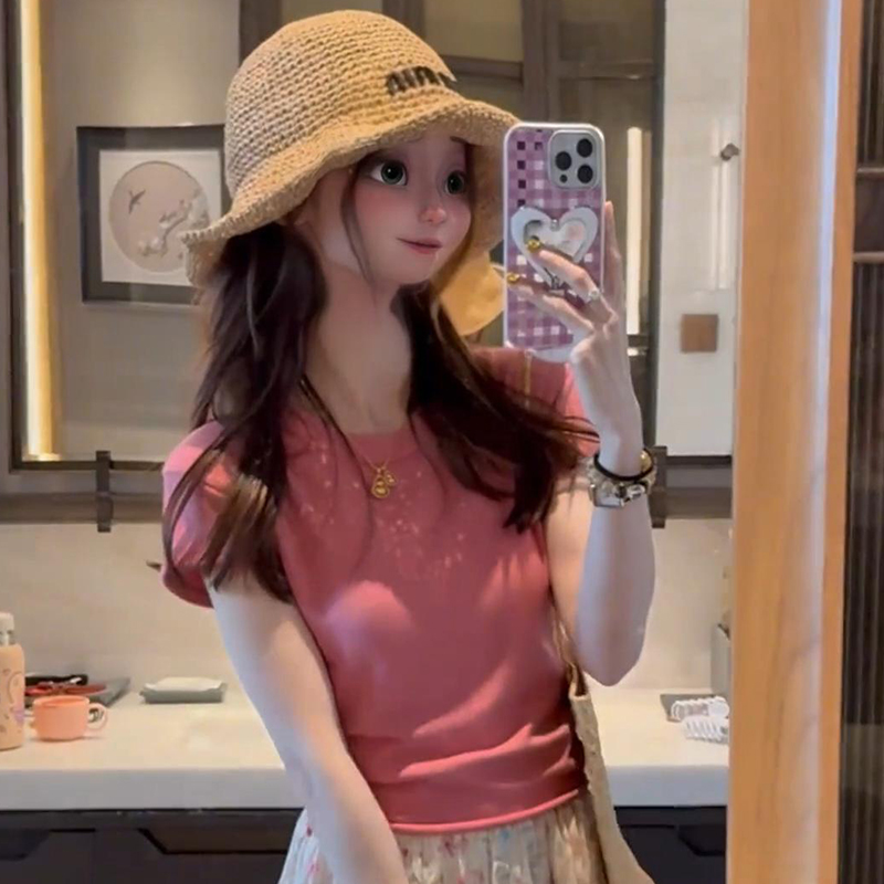 独特漂亮的小上衣服女2025新款爆款夏季韩系穿搭减龄百搭短袖t恤