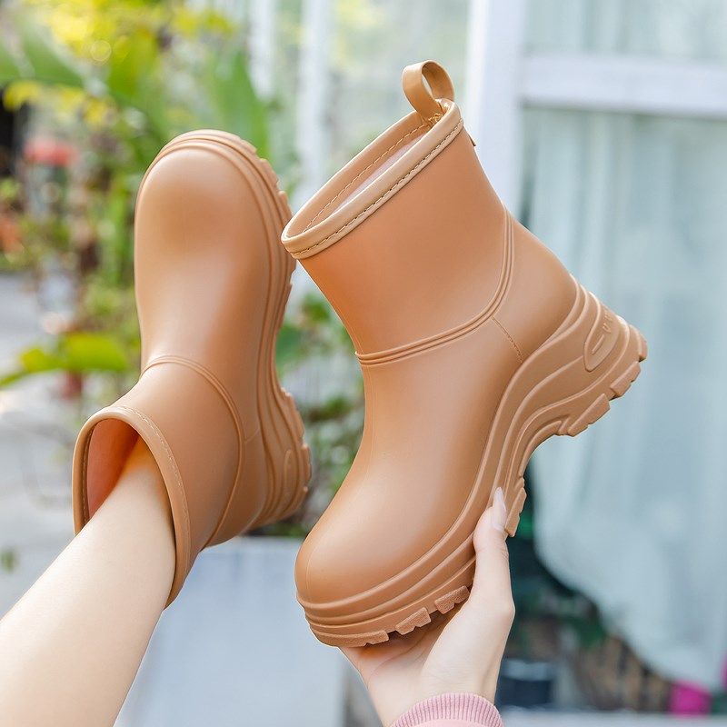 2024新款雨鞋女款夏季增高厚底成人时尚雨靴外穿防滑厨房防水胶鞋