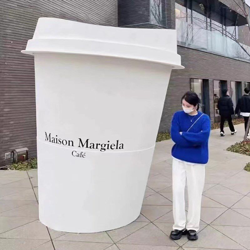 网红奶茶杯咖啡杯模型玻璃钢雕塑咖啡店门口店铺装饰落地大型摆件