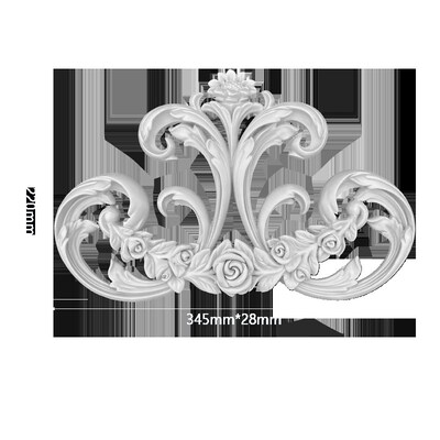 法式石膏线条麦穗天花灯盘浮雕吊顶装饰角花仿PU款式天花板造型