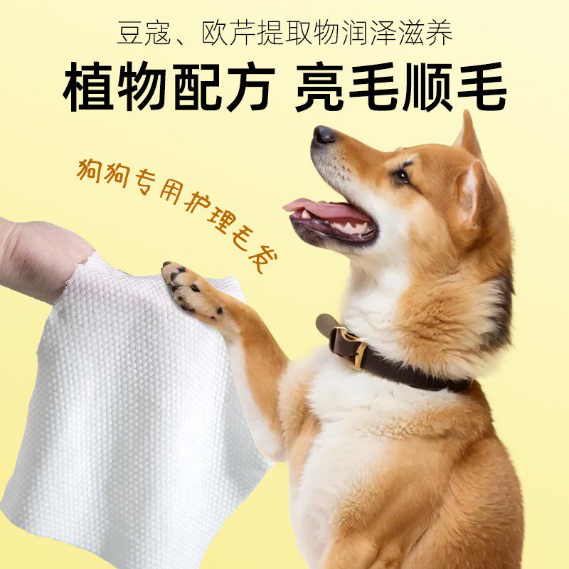 每宠狗狗湿巾80片*5包泰迪柯基擦脚擦泪痕屁屁除臭免洗洗澡