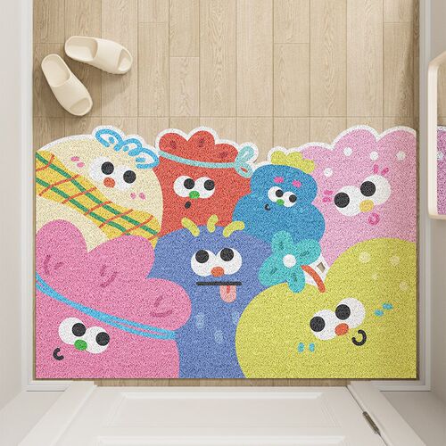 入户门地垫门口进门可爱卡通脚垫可裁剪丝圈玄关门W垫可擦防滑垫