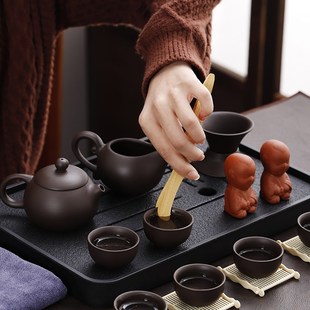 家用茶壶茶杯茶盘泡茶一套2024新款 紫砂茶具套装 办公功夫茶具