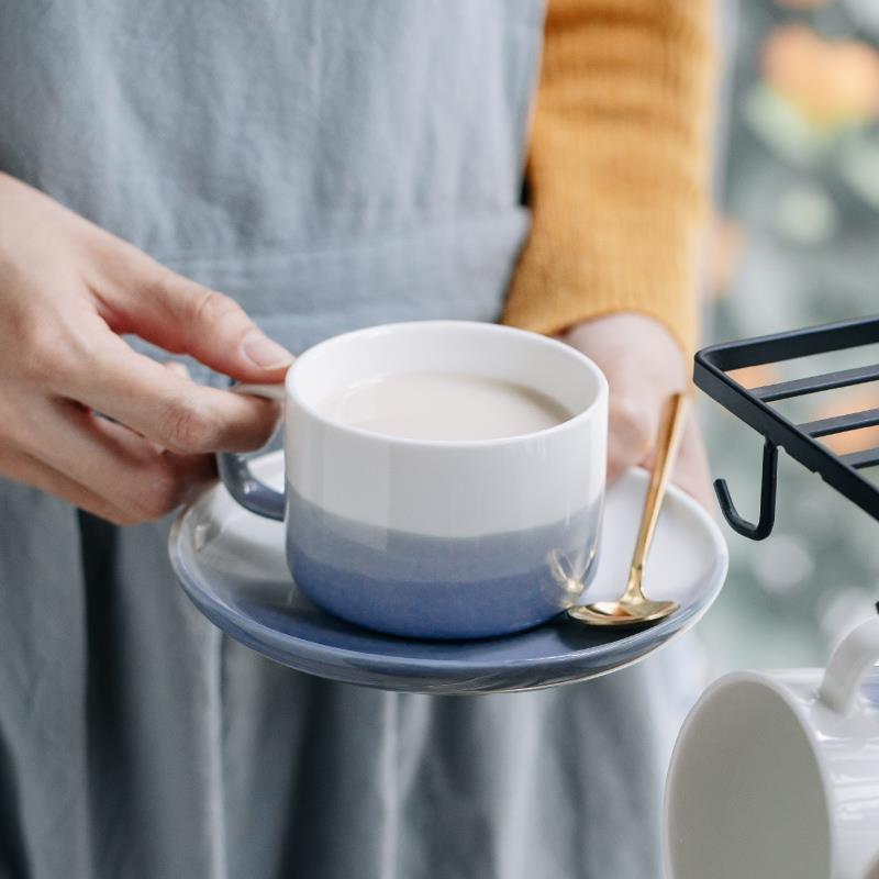 陶瓷杯咖b啡杯碟子套装小奢华简约欧式咖啡具套装下午茶花茶杯杯