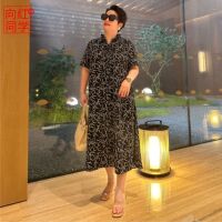 新中式印花連衣裙女2025新款