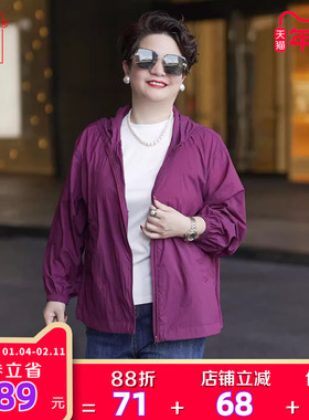 向红同学2025新款利落简洁简约风尚紫色薄款大码防晒衣女SY120