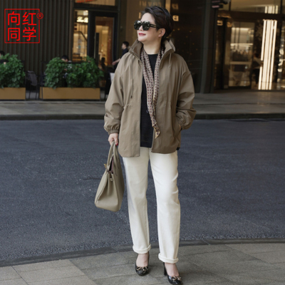向红同学大码显瘦廓形短款外套