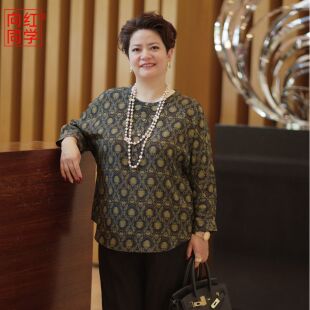 大码 向红同学大富婆女装 贵气桑蚕丝长袖 新款 上衣SY167 2026春秋季