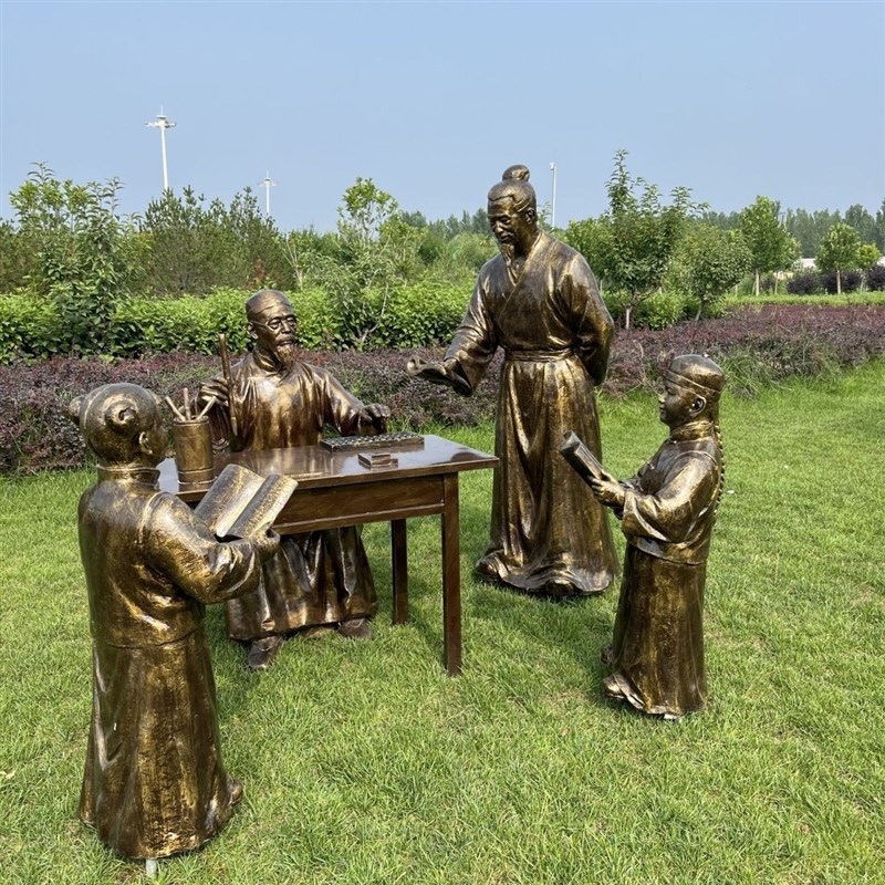 玻璃纤维铸铜人物雕塑古代民俗彷铜像农耕户外文化广场雕像摆件定