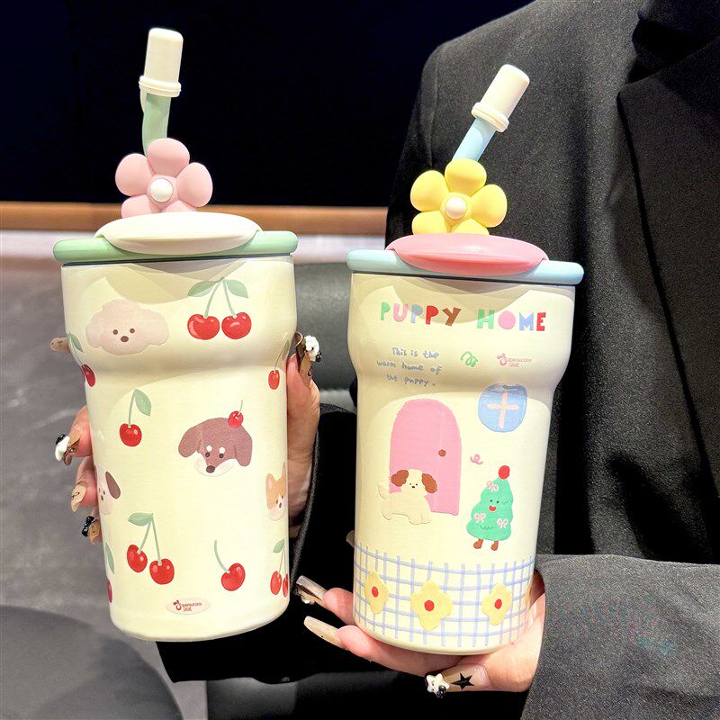 新款保温杯女生高颜值吸管杯31D6不锈钢冰霸杯车载随行咖啡杯