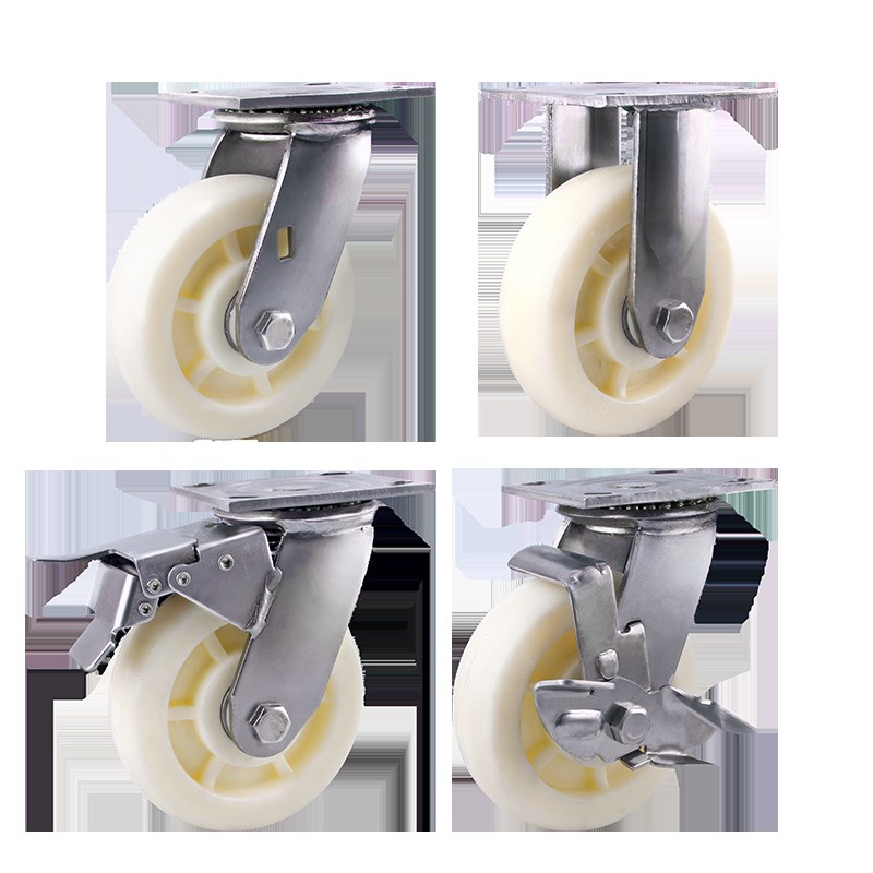 重型不锈钢304脚轮万向轮4寸5寸6寸8寸重型刹车防水防锈推车轮子