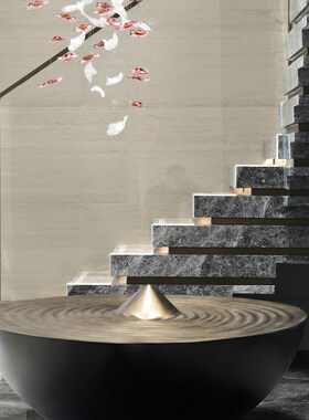 售楼处酒店大堂旋转楼梯下落地摆件玻璃钢雕塑定制吊饰底座装饰品