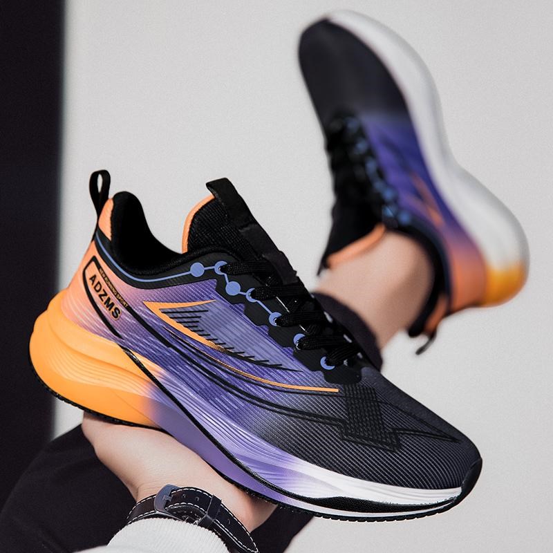 男鞋夏季2025新款休闲运动鞋男渐变厚底超轻减震马拉跑步鞋男旅游