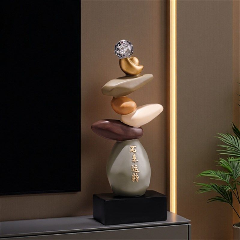 时来运转摆件中古风客厅玄关电视机柜办公室书房高级感小众装饰品