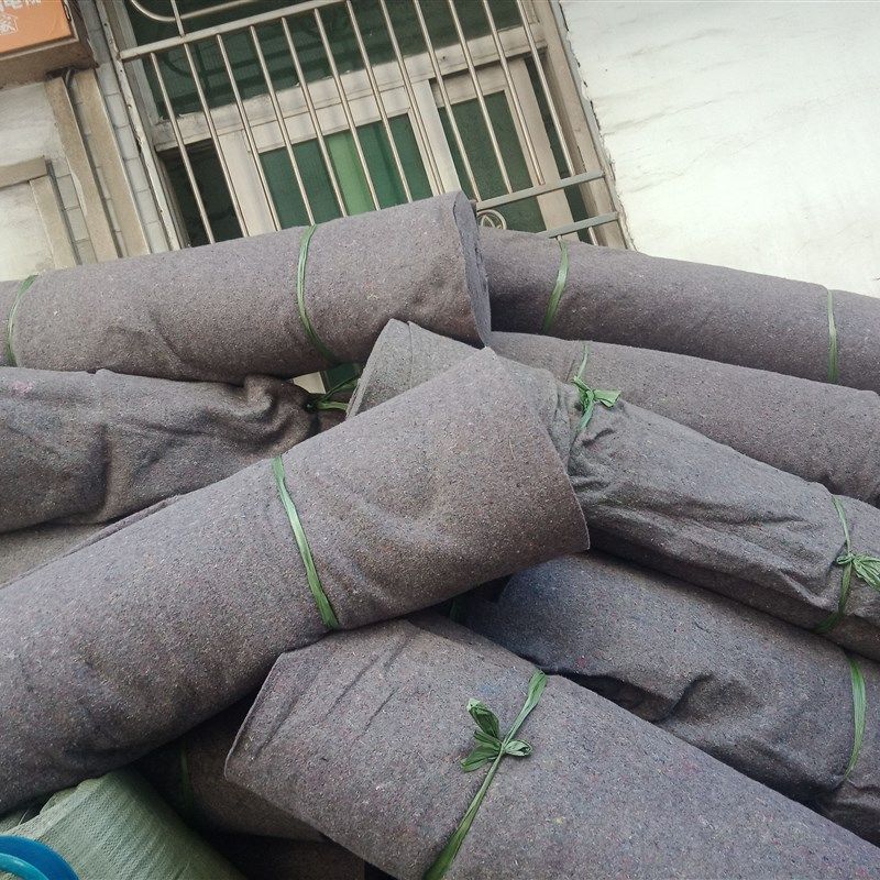 加厚土工布毛毡大棚保温棉被黑心棉公G路养护毯子家居包装温州送