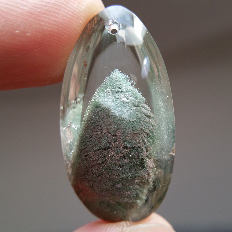 幽灵水晶挂件 天然绿幽灵吊坠 异象水晶原石挂坠 男女款水晶礼物
