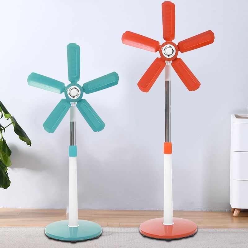 家用床头电风扇迷你静音学生宿舍办公室站立伸缩式小型五叶落地扇