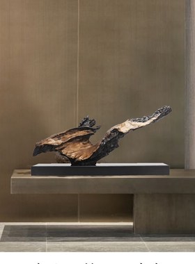 后现代新中式酒店门厅艺术品软装饰品样板房间抽象雕塑工艺品摆件