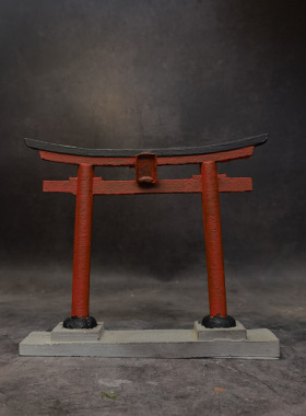 冬官手作 鱼缸造景摆件苔藓花盆小房子牌坊神明鸟居明神鸟居