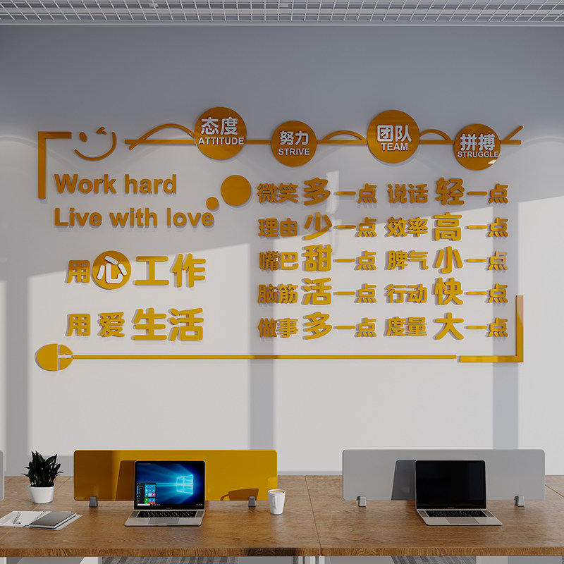 公司励志墙面g标语贴纸办公室企业文化墙壁装饰会议室团队激励文