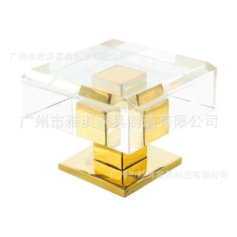 透明方形不锈钢水晶亚克力拉手柜门橱柜门抽屉把手亚克力柜门把手