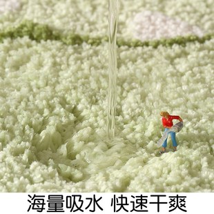 卡通浴室防滑地垫 新款 家用植绒吸水厕所卫生间脚垫客厅卧室门垫
