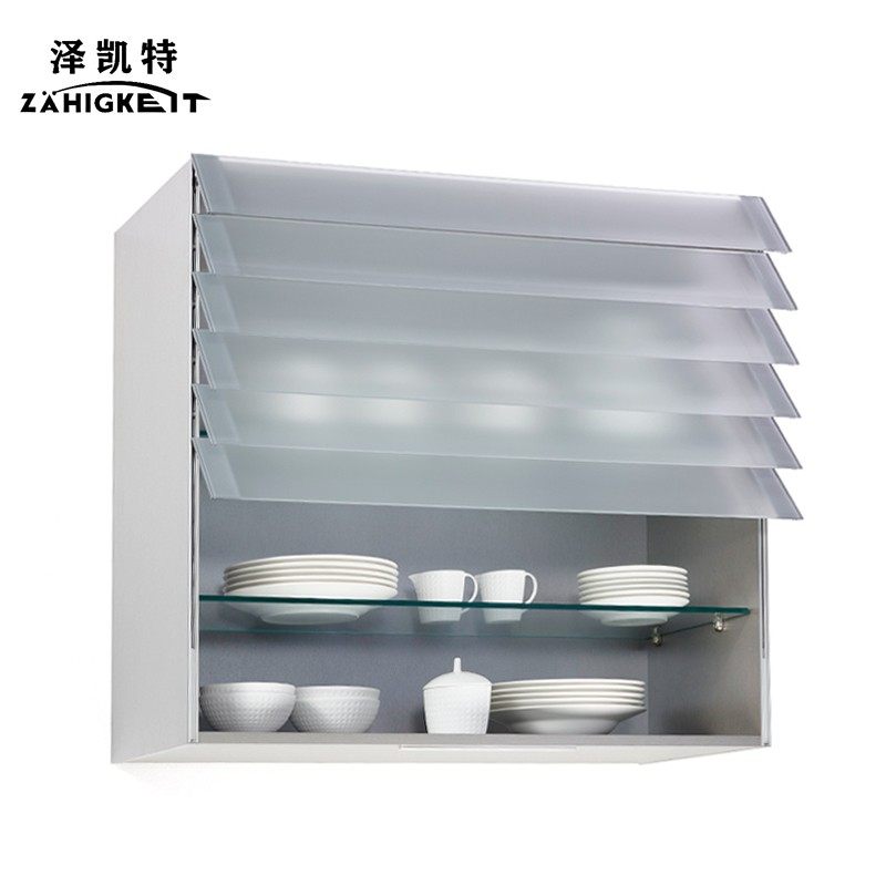 电动未来窗吊柜整体整体橱柜厨房拉篮储物百叶窗带灯智能触摸升降