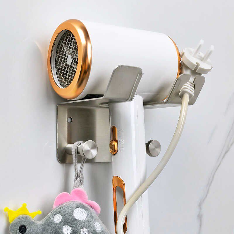电吹风机架子置物架30s4不锈钢壁挂免打孔支架浴室墙上风筒收纳架