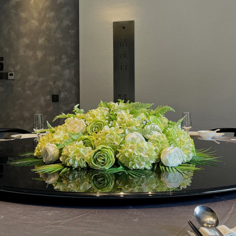 圆形餐桌花仿真花摆花大转盘假花转盘花装饰花酒店电动桌插花艺,家居饰品,仿真花/假花,淘宝优惠券,粉丝福利购,淘宝优惠卷