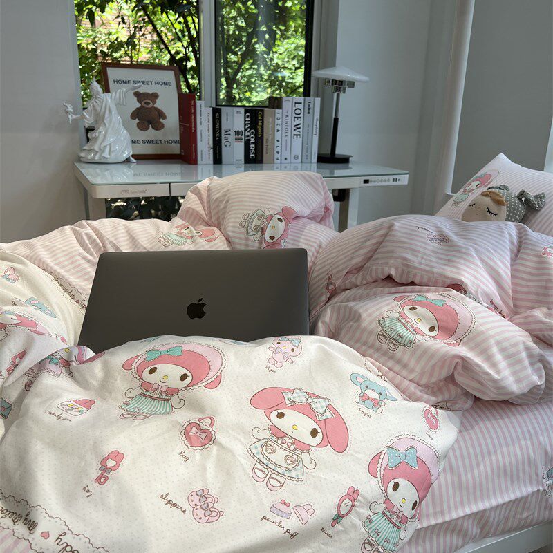 ins粉色小清新简约单人宿舍公寓学生三件套0.9m1.2少女心床单被套