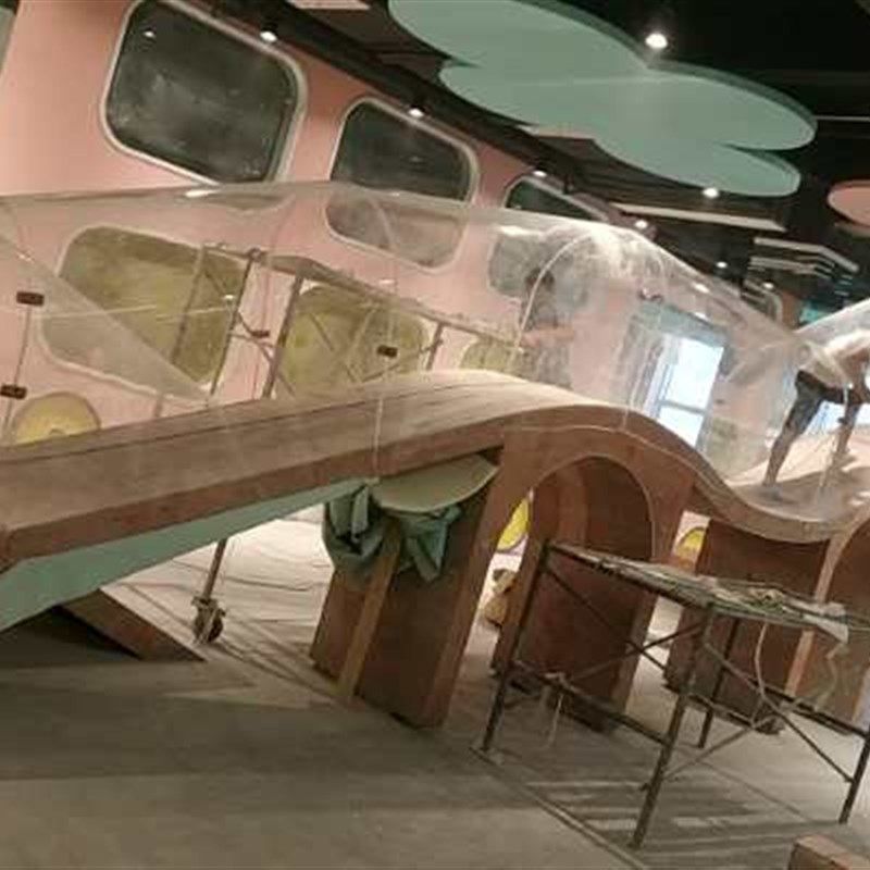 亚克力儿童滑道设施 亚克力U形管道透明滑梯配件 飞剑