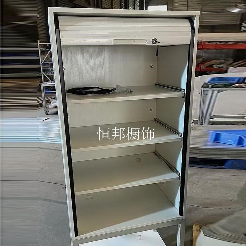 手动式塑料卷帘门推拉帘百叶折叠门厨房柜子门伸缩带盘