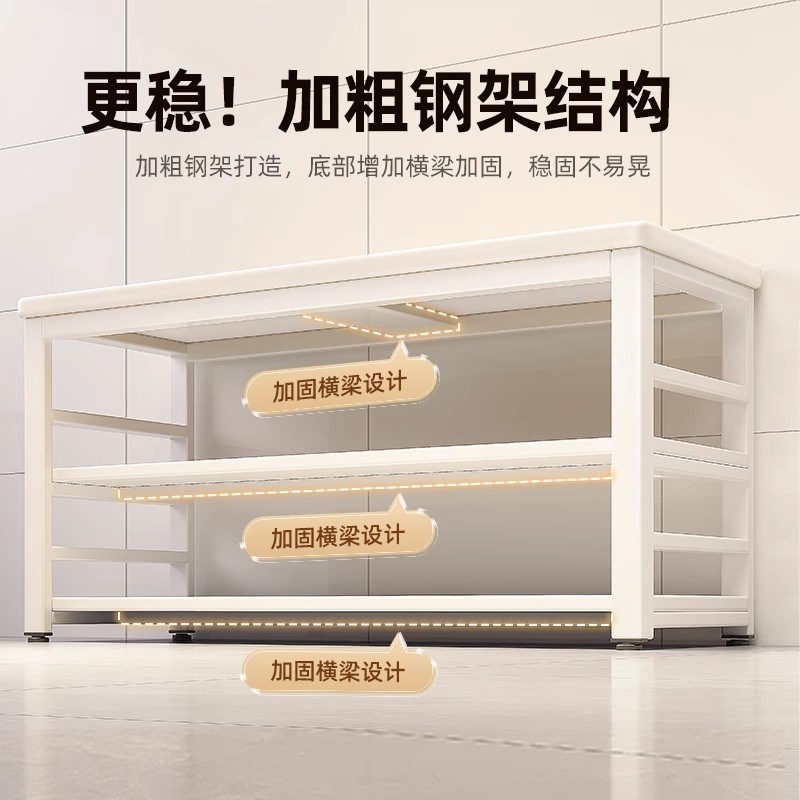 厨房置物架新款多功能落地切菜桌子工作台多层微波炉收纳窄边桌柜