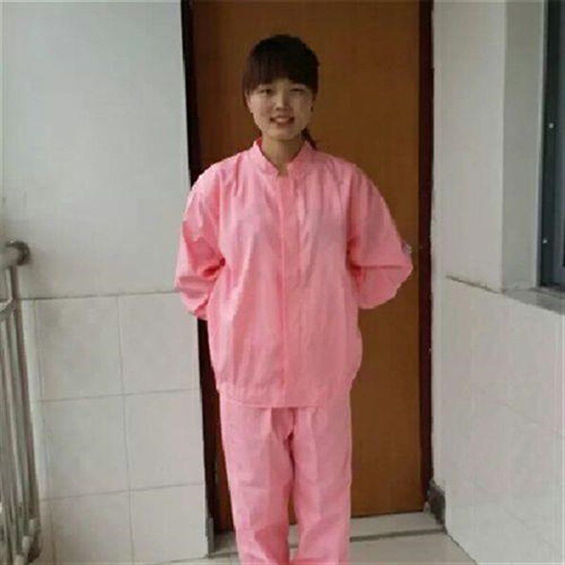 食品工作服女绿色长袖秋冬装工厂车间套装企业食品加工男防尘...