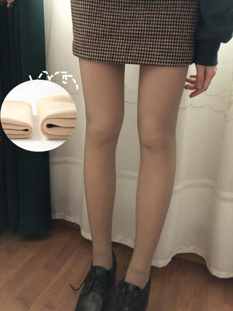 秋冬逼真水光g肌肤色加绒打底裤袜踩脚 自然假透光腿连裤袜加大码