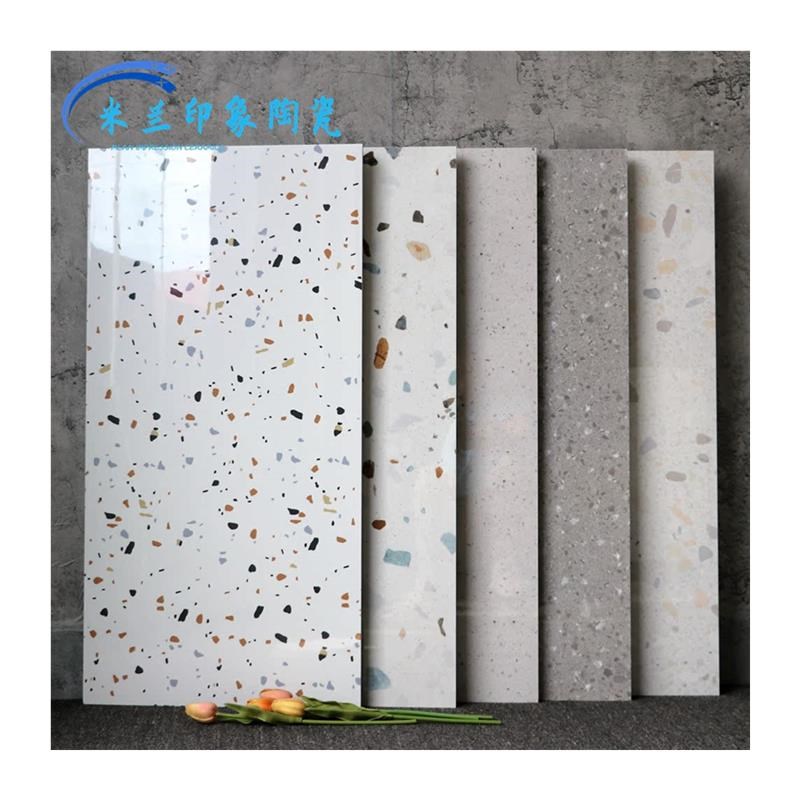 400x800彩色亮光水磨石瓷砖厨房卫生间墙砖600x1200灰色抛光地砖
